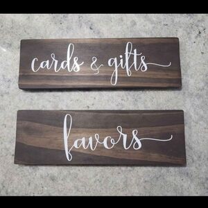 Wedding/party "Favors" & "Cards & Gifts" wooden table signs bundle